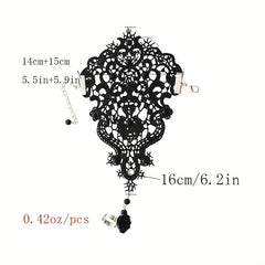 Women Goth Rose Beads Flower Bracelet