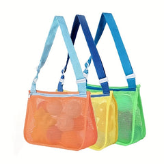 Kids Beach Mesh Bag Shell Collection Toy Storage Beach Bag