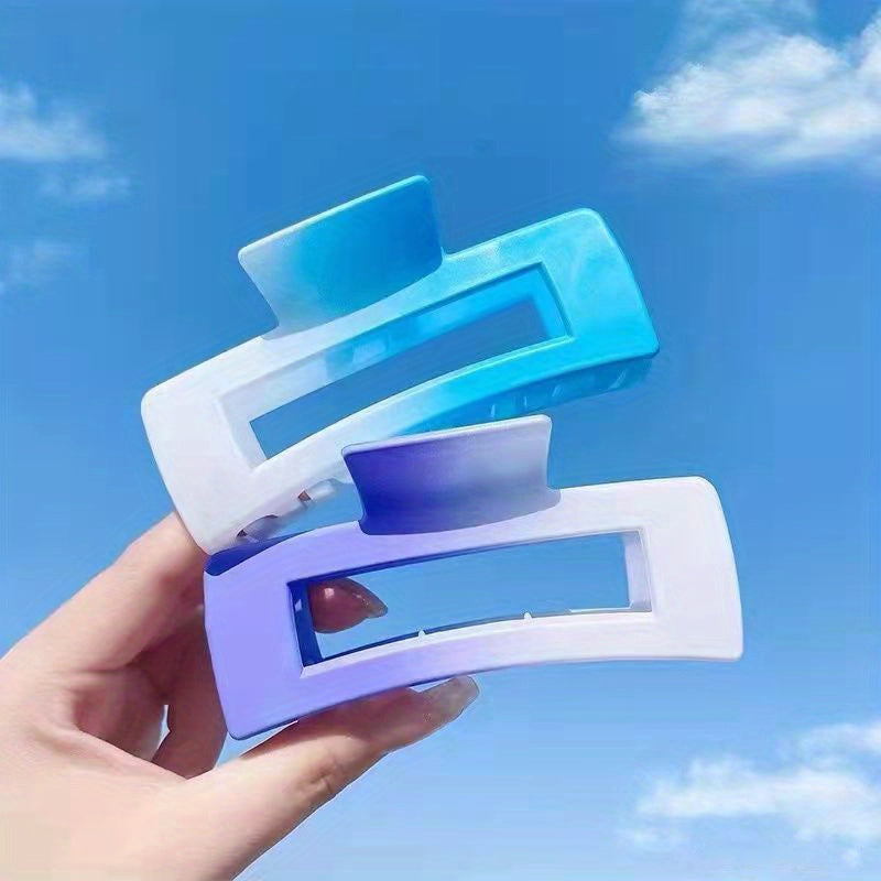 2pcs Gradient Hair Claw Clip Nonslip Ponytail Holder Hair Claw