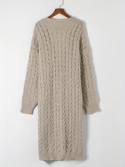  Solid Cable Button Up Cardigan