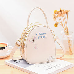 Mini Flower Embroidery Backpack Women's Handbag Stylish Crossbody Purse