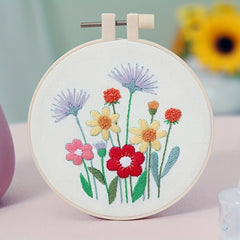 Plant Flower Embroidery DIY Material Package Kit for Beginners