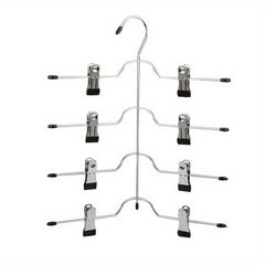 4 Tier Metal Skirt Hanger Pants Hanger Space Saving Non Slip Grip