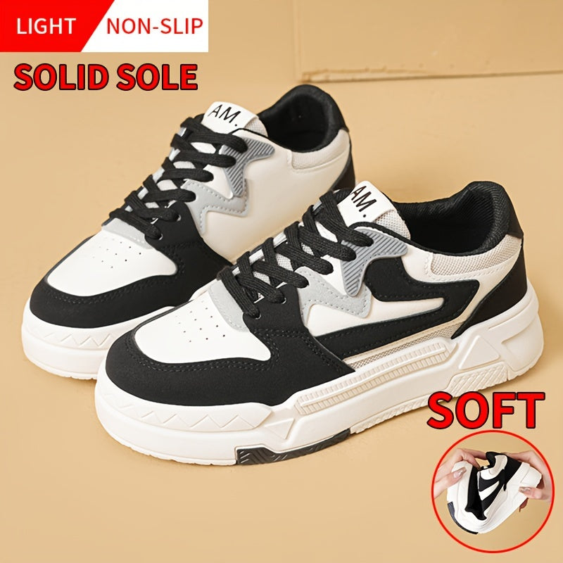 Women's Soft Sole Low Sports Shoes Lace up Casual Skate Shoes
