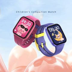 Kids Smartwatch Pink Purple Ages 6-12 Magnetic Charging Silicone Strap