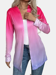 Women's Ombre Print Long Sleeve Cardigan