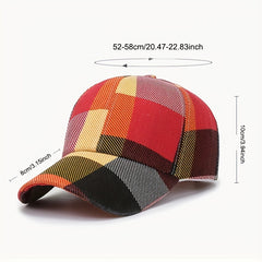 Block Baseball Cap Vintage Couple Casual Sun Hat Adjustable Unisex Sports Hats