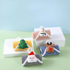 Christmas Cartoon Pattern Fingertip Towel 4pcs
