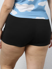  Contrast Lace Biker Shorts Women's Plus Solid Hot Shorts