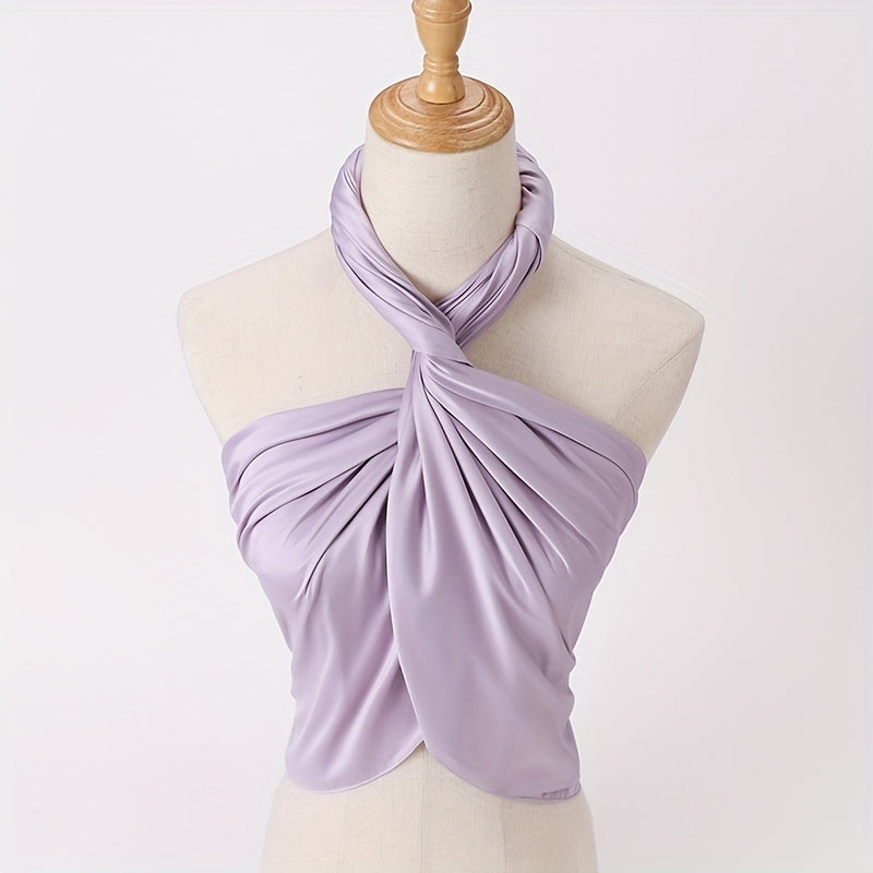 Solid Satin Beach Towel Square Scarf Hijab