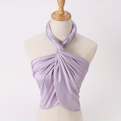 Solid Satin Beach Towel Square Scarf Hijab