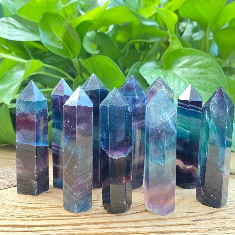 4 Inch Rainbow Crystal Tower Healing Point Wand Obelisk Specimen