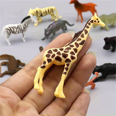 12pcs Animal Doll Model Realistic Statues for Home Decor