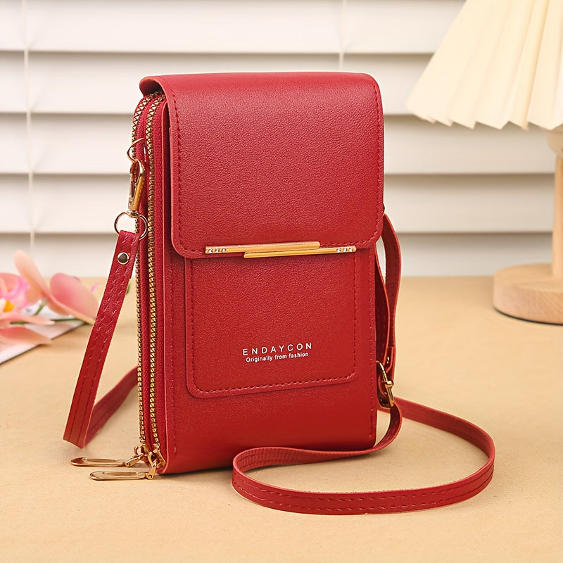 Mini Touch Screen Phone Purse Women's PU Leather Crossbody Bag