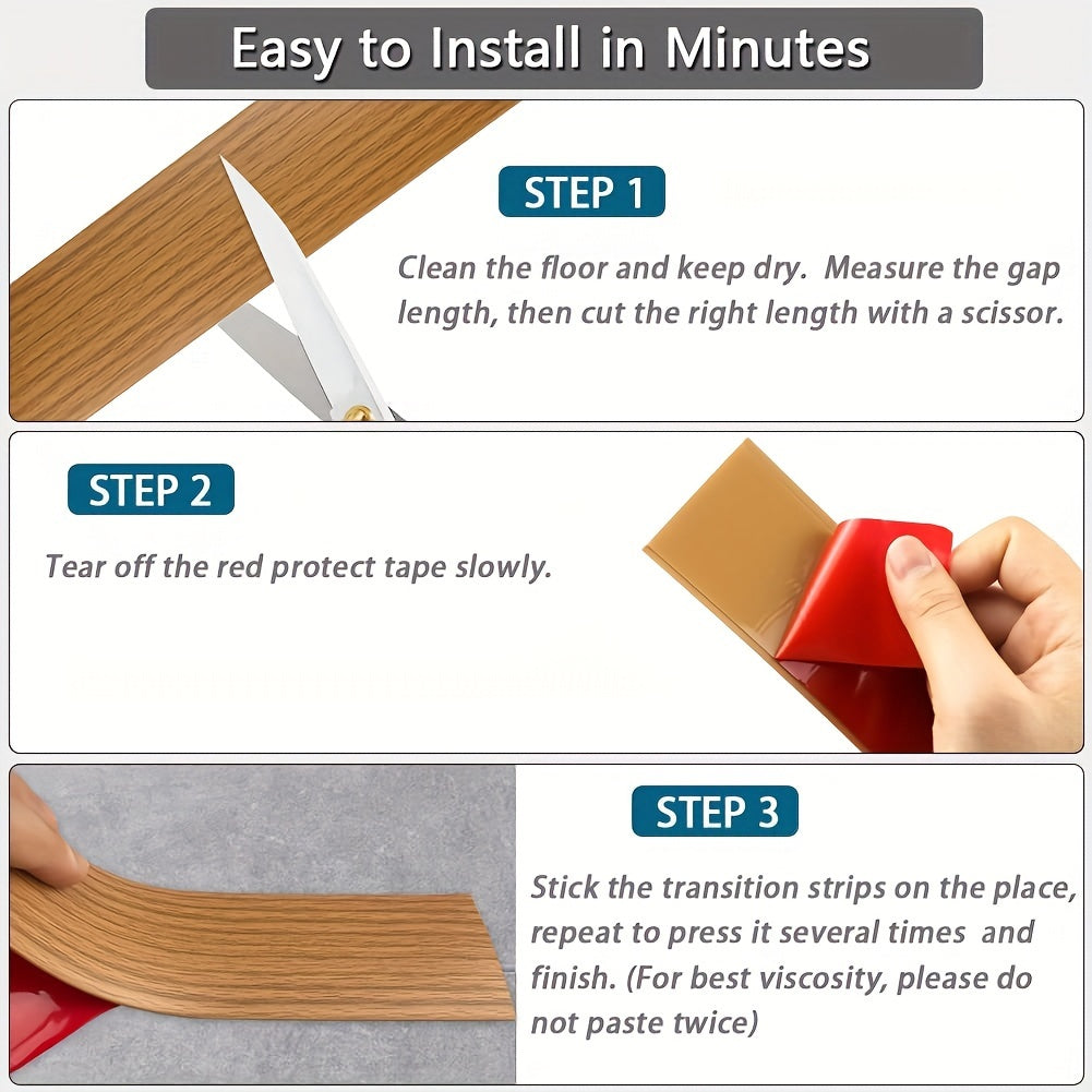 1pc Laminate Floor Separator Connects Floor Gaps Brown Wood Grain