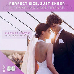 Double Sided Magnetic Bridal Veil Weights with Velvet Bag