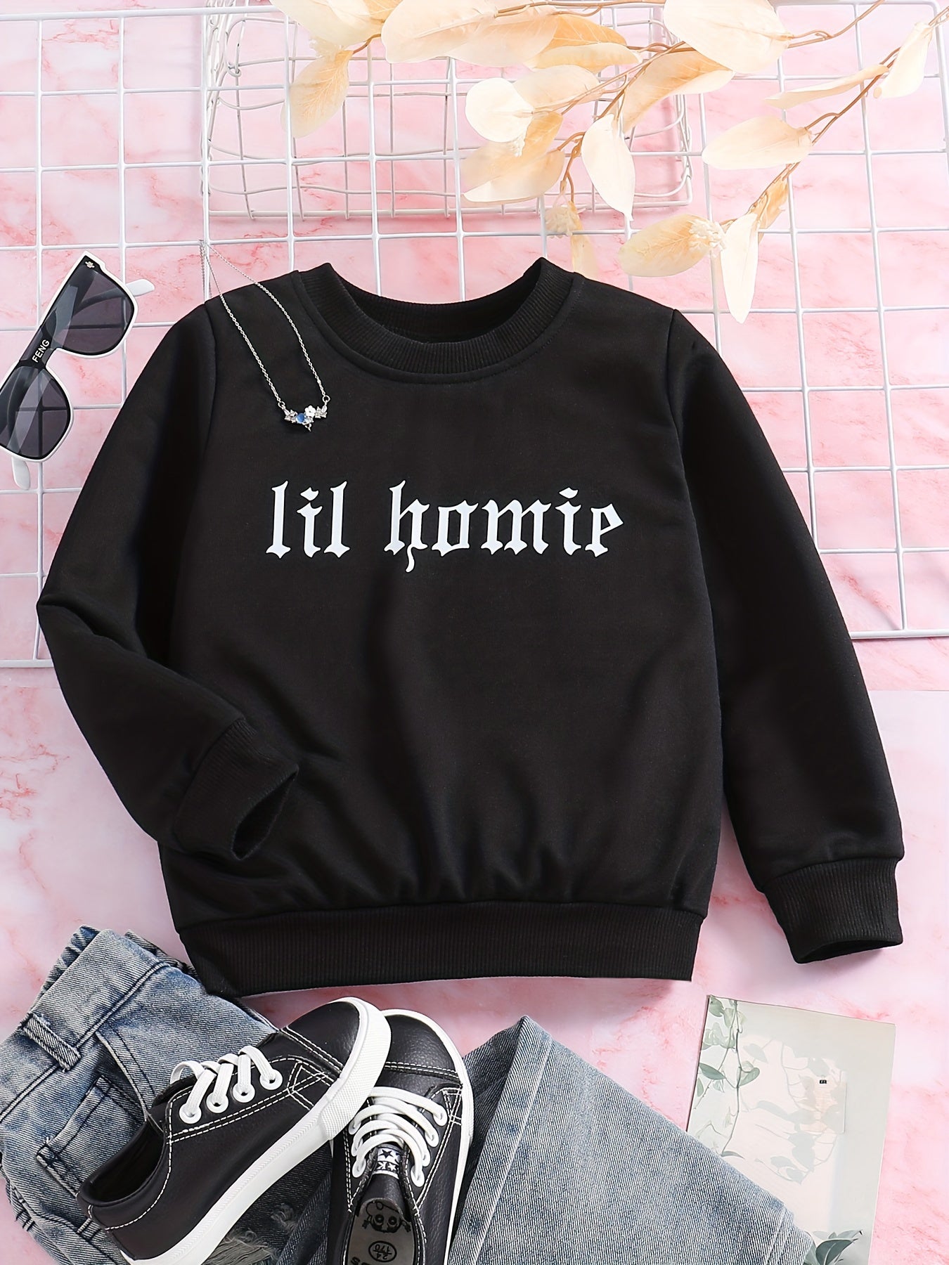 Boys Casual Pullover Sweatshirt Long Sleeve Crew Neck Tops