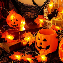 Red Maple Leaf String Lights Hanging Decoration 2m