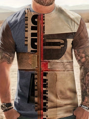 Men's 3D Graphic T Shirt Collage Style Active Tee for Summer