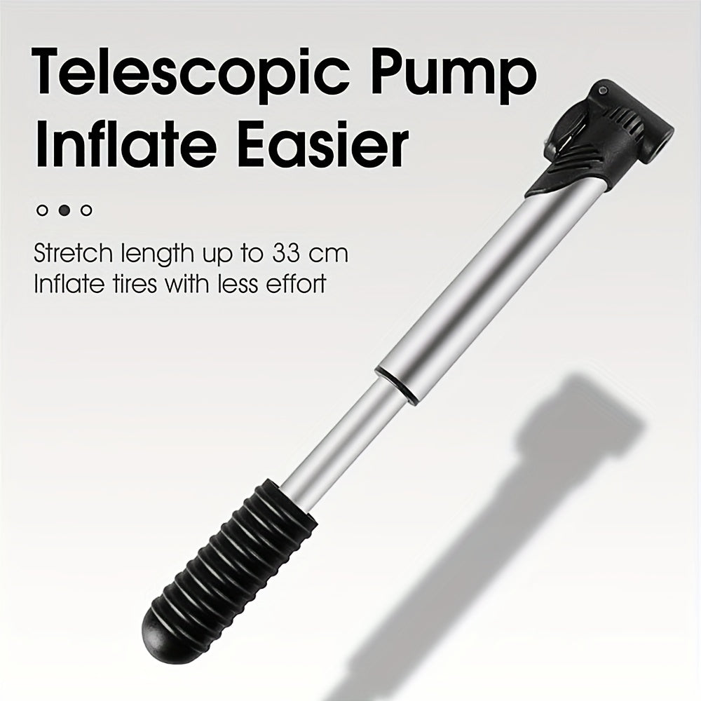 Portable Ball Pump Kit with Needle Nozzle for Bike Basketballs Footballs