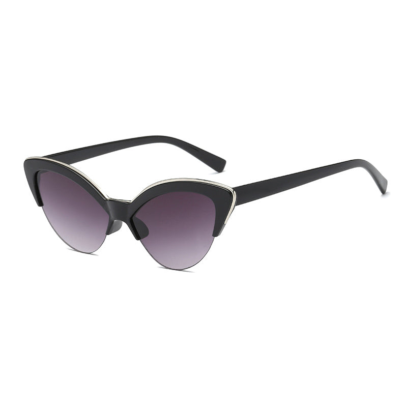 Cat Eye Semi Rimless Sunglasses Beach Party Club UV400