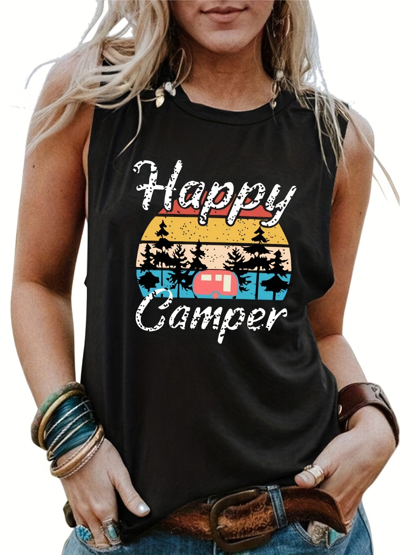 Women's Letter Print Tank Top for Summer