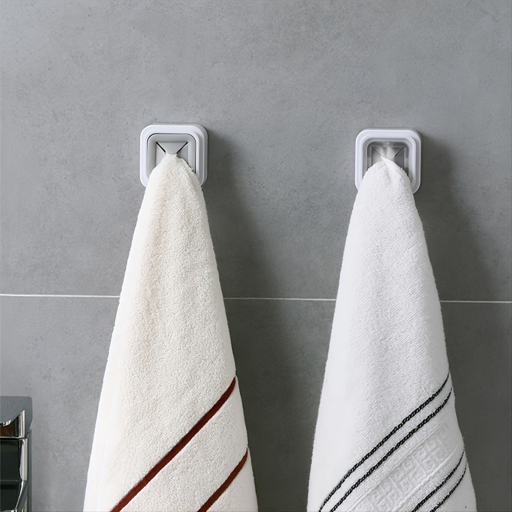 Adhesive Square Towel Holder Wall Mount Hook for Kitchen and Bathroom