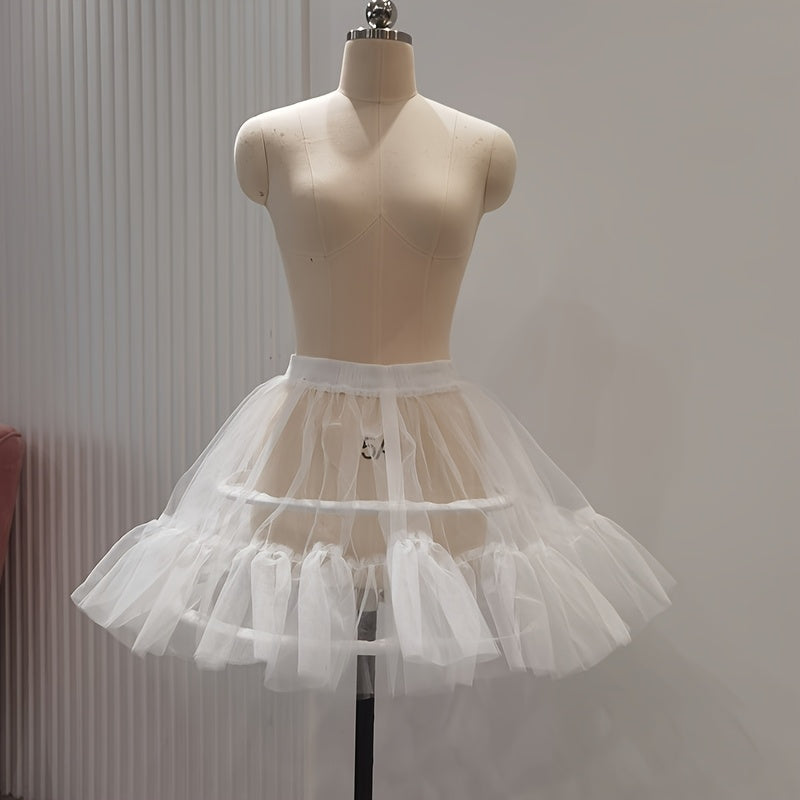 Short Skirt with Elastic Waistband & Steel Rings by Sayabridal