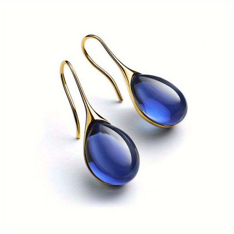 Men's Drop Shape Rhinestone Earrings - Various Colors