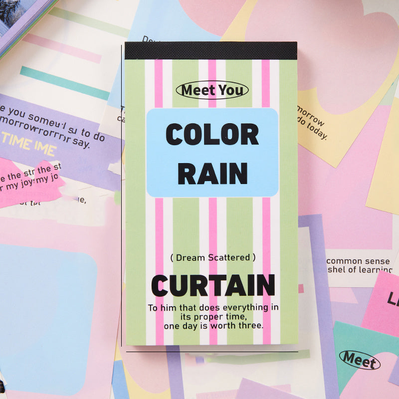 100 Colorful Rainscreen Series Memo Notebook Tearable Message Memo Note Paper