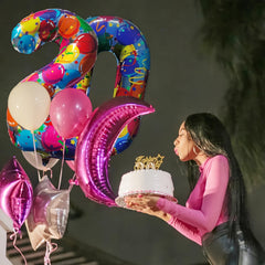40 inch Rainbow Birthday Balloons Neon Large Party Supplies