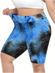  Tie Dye High Rise Hip Lifting Fitness Shorts