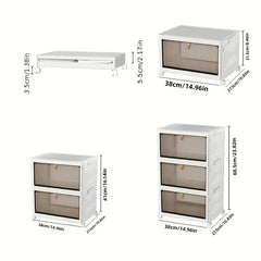 1pc Folding Transparent Shoe Storage Box Home Shelf Outdoor