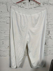  Wide Leg Pants Shirred Waist High Rise Solid Casual
