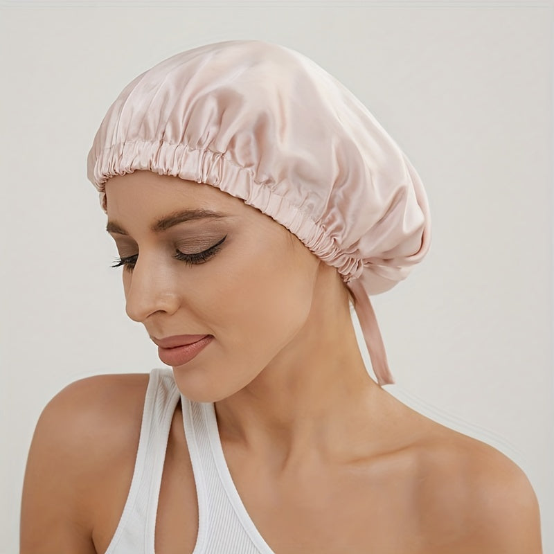 Silk Double Layer Bonnet Soft Elastic Hair Bonnet
