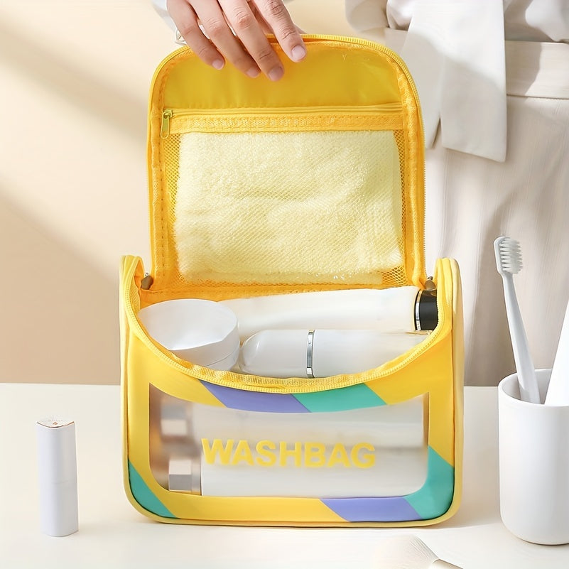 Clear Waterproof Cosmetic Bag PU Leather Makeup Organizer