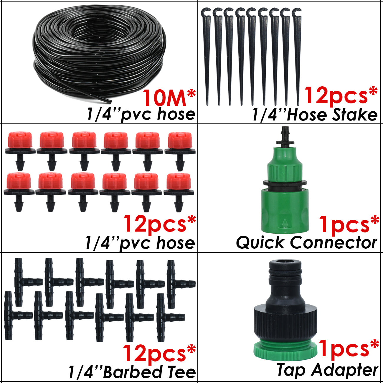 Adjustable Drip Irrigation System for Gardens - Micro Drippers for Gre
