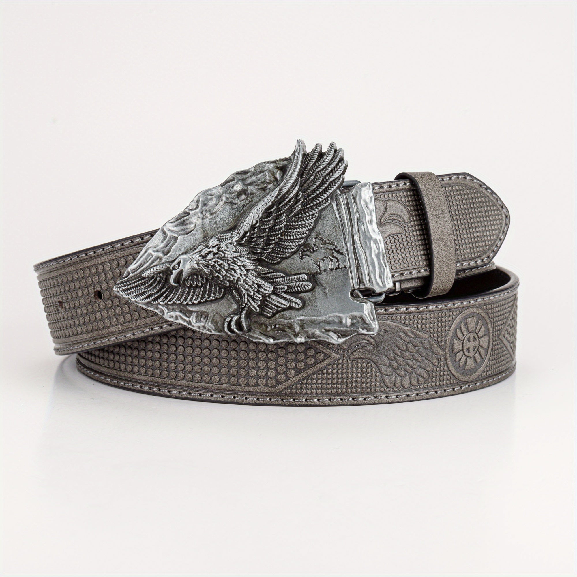 High End Eagle Embossed Men's Belt