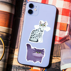 50pcs Cartoon Cat Waterproof Stickers Realistic Doodle Mixed Vinyl Stickers