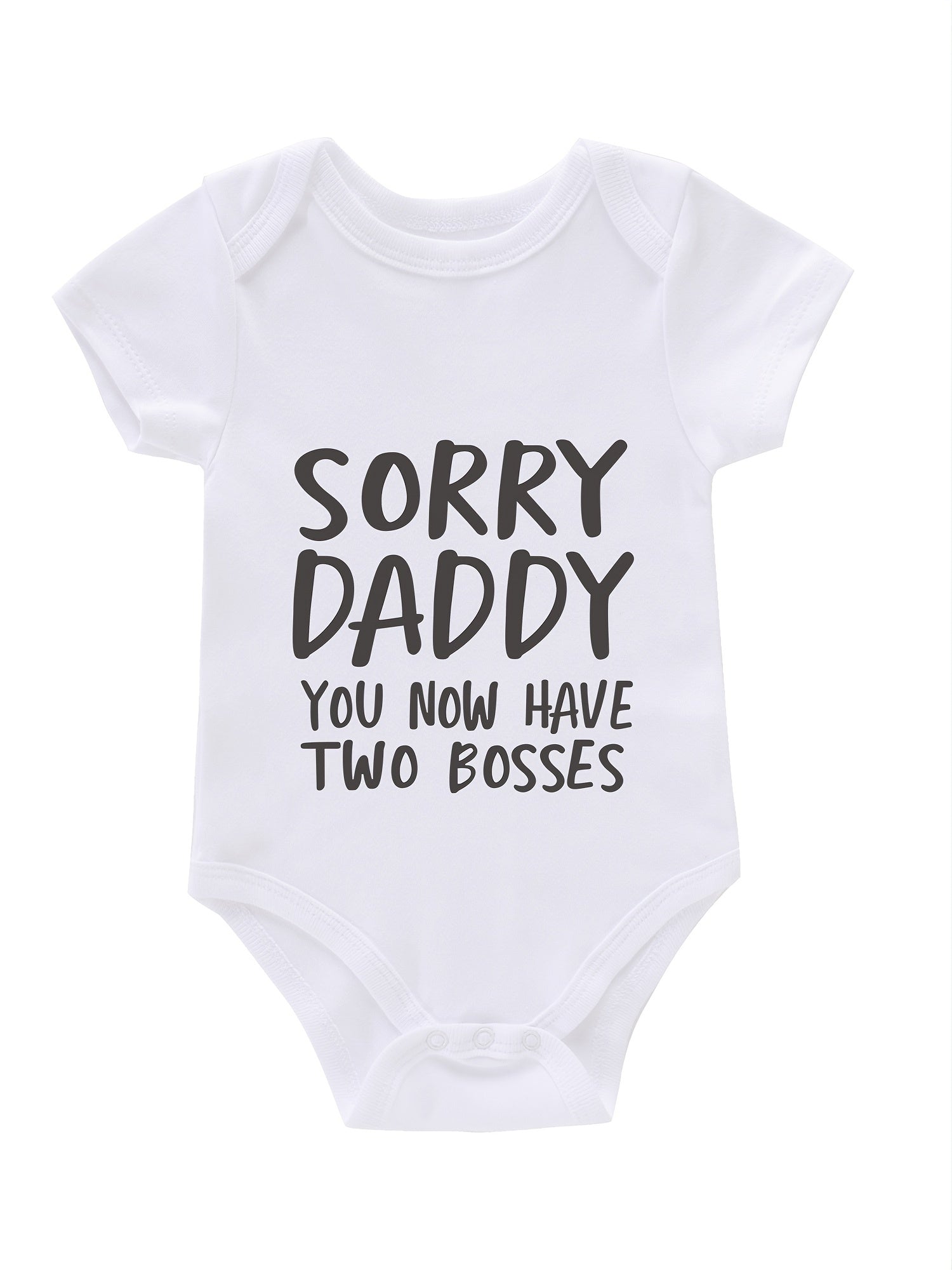 Newborn Infant Romper Letter Print Short Sleeve Bodysuit For Baby Girls