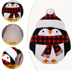 Christmas Gingerbread Man Cookie Box Snowman Tin Box