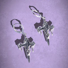 Halloween Gothic Cross Pendant Earring Necklace Set