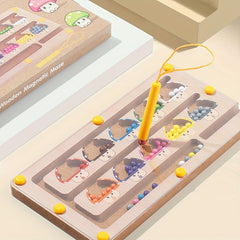 Wooden Magnetic Mushroom Maze Puzzle Toy for Kids