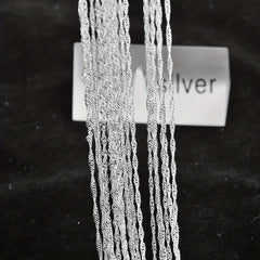40cm Silver Plated Necklace Water Wave Chain