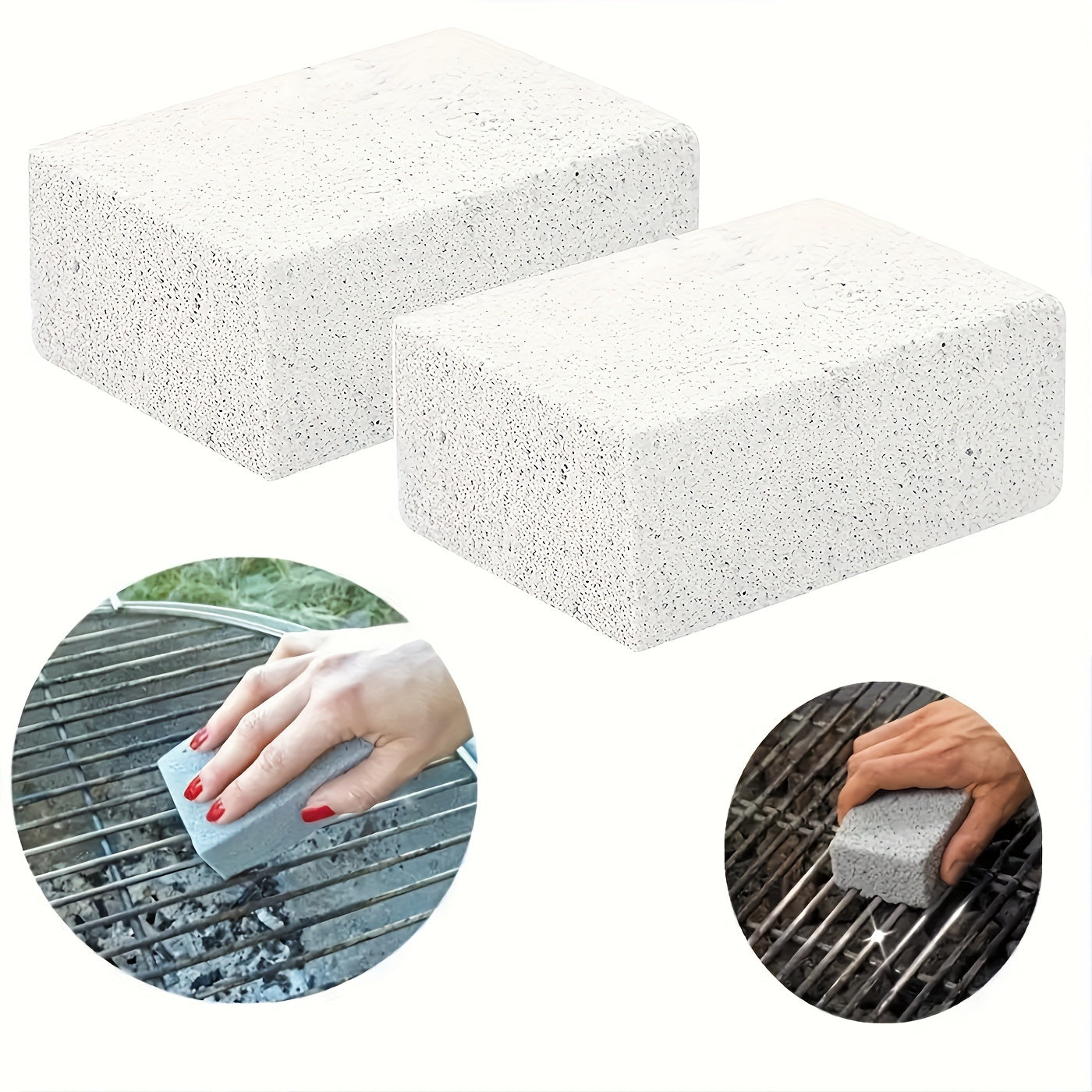 2pcs Pumice Stone Cleaning Bricks - BBQ Grill & Descaling Stone