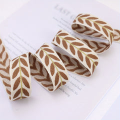 2 Yards Embroidery Ribbon Leaf Trim Sewing DIY Crafts Gift Packaging