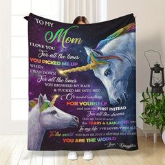 Rainbow Pony Blanket Gift For Mom From Daughter