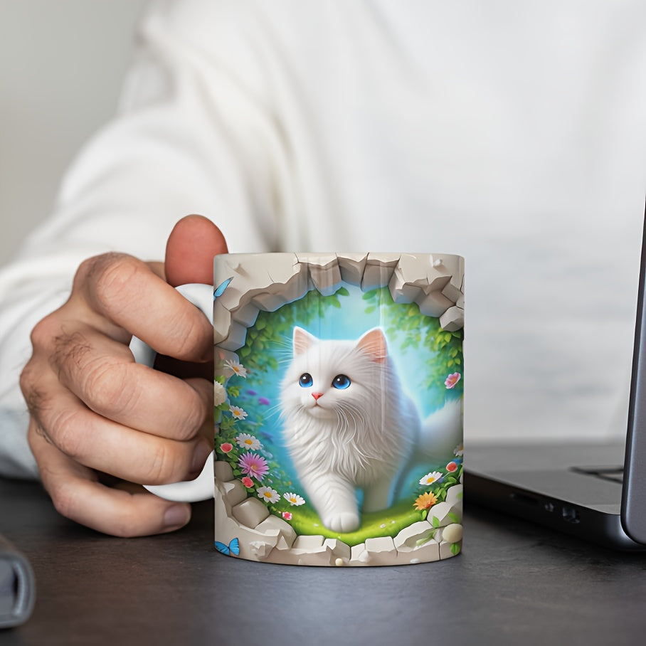 Adorable Cat from Time Space Rift UV DTF Sticker for Cups Waterproof