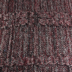 Wine Red Ribbed Knitted Cape Tassel Shawl Warm Pullover Cardigan