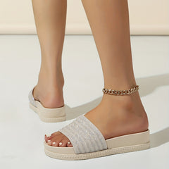 Women's Sparkling Slippers Open Toe Casual Slides